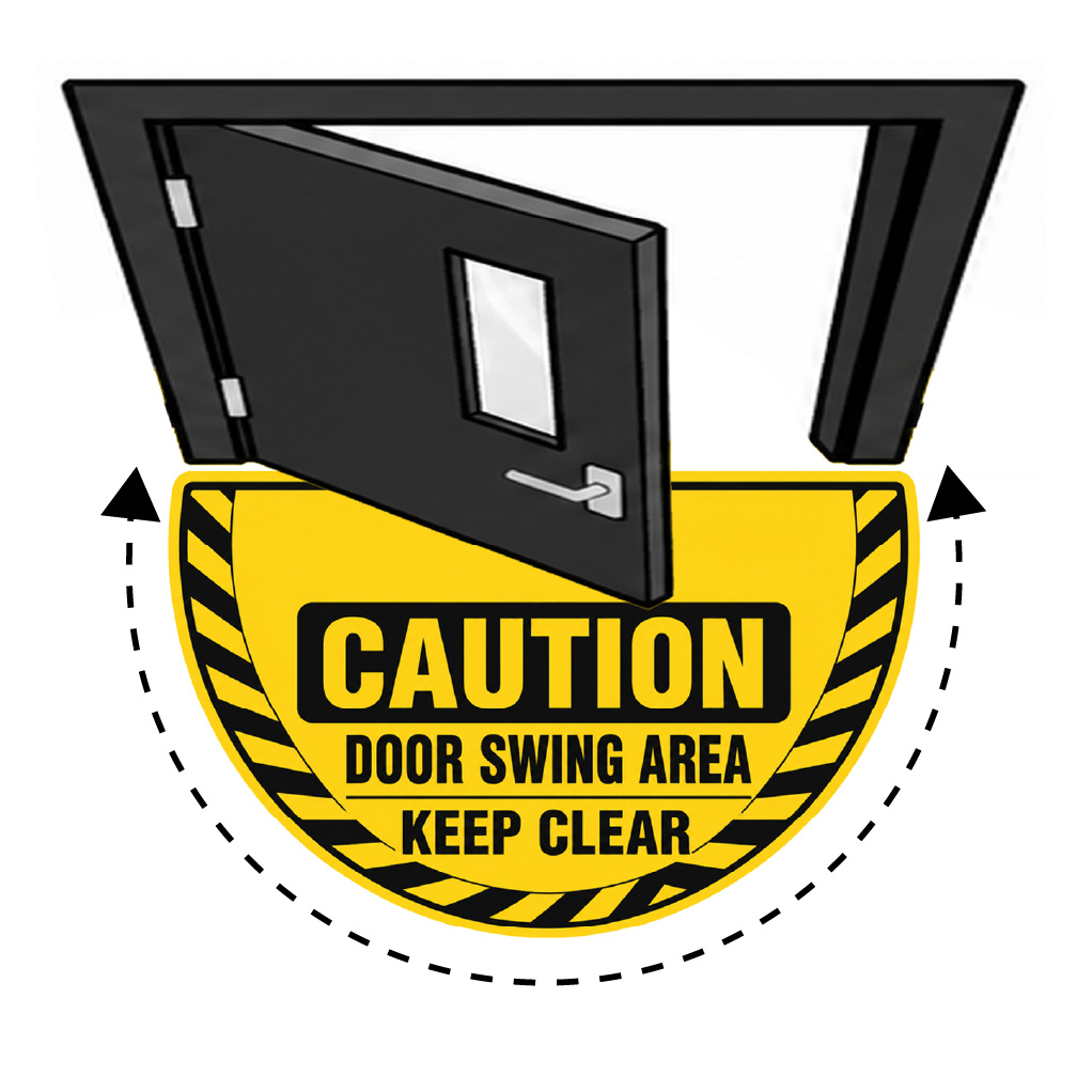 Floor Sign For Door Swing Area